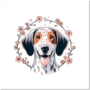 American Leopard Hound Captures Spring's Cherry Blossoms Beauty Posters and Art